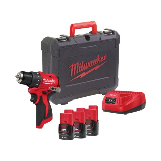 Milwaukee M12 BLDDRC-203C Perceuse, Visseuse 12V Brushless 3x2.0Ah (4933499685)