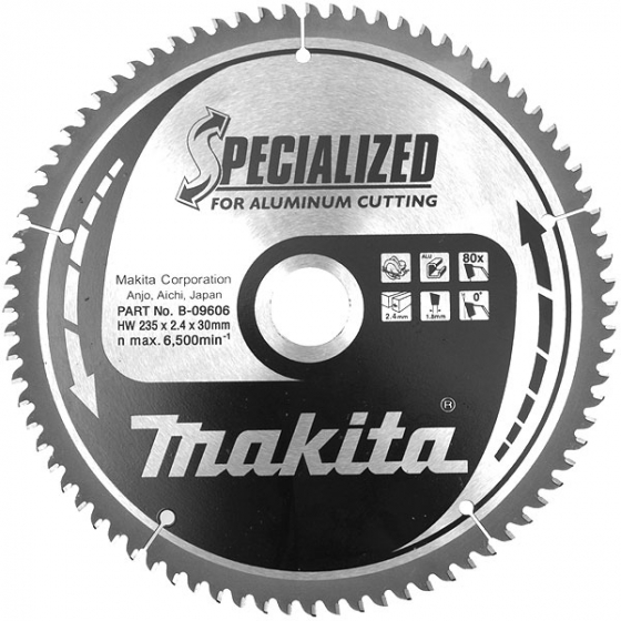 Makita B-09606 Lame de scie circulaire "Specialized" ø235mm 80Dts Pour l'Aluminium