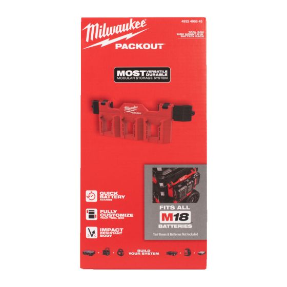 Milwaukee Support de batterie M18 latéral Packout (4932498645) Milwaukee Support de batterie M18 latéral Packout (4932498645)