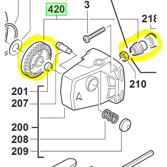 Milwaukee 4931369887 Roue conique complète de meuleuse & rainureuse