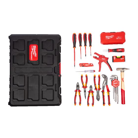 Milwaukee Boite à outils 62 pièces Packout pour électricien (4932499467)