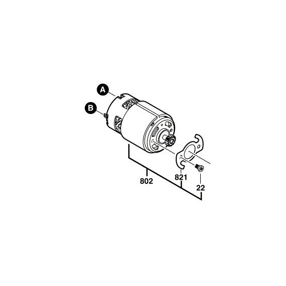 Bosch 2607022833 Moteur à Courant Continu 14.4V pour perceuse GSR 14.4 V-LI