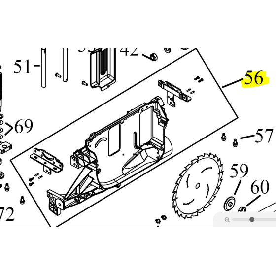 DeWalt N773338 Sous ensemble moulage pour scie sur table DWE7485 & DCS7485 DeWalt N773338 Sous ensemble moulage pour scie sur table DWE7485 & DCS7485