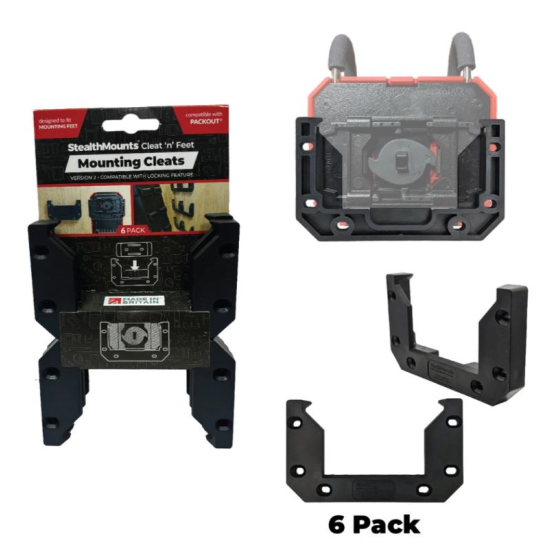 StealthMounts Cales de montage Packout Milwaukee 6-pack NOIR OM-LOCL-BLK-6