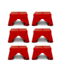 StealthMounts Supports de batteries Milwaukee 12v 6-pack ROUGE BM-MW12-RED-6