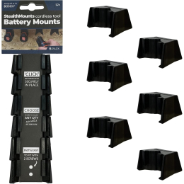 StealthMounts Supports de batterie Bosch 10.8V-12V 6-pack NOIR BM-BO108-BLK-6