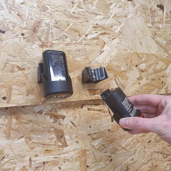 StealthMounts Supports de batterie Bosch 10.8V-12V 6-pack NOIR BM-BO108-BLK-6