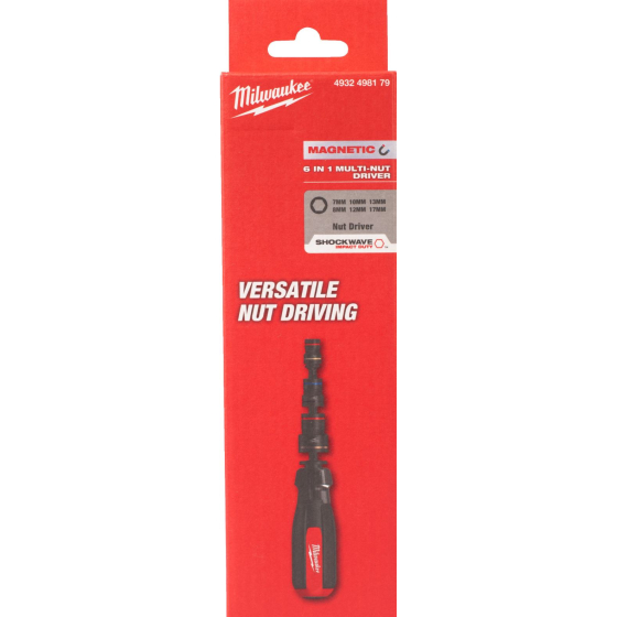 Milwaukee Tournevis à douilles magnétiques 6 en 1 (4932498179)