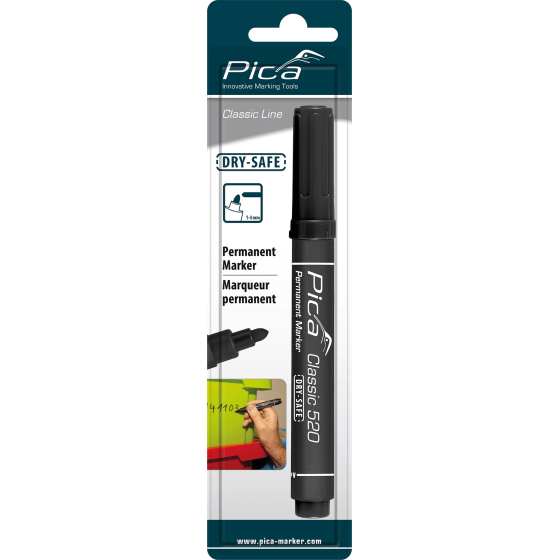 Pica CLASSIC 520 Marqueurs permanent à pointe ogive NOIR 520/46 Pica CLASSIC 520 Marqueurs permanent à pointe ogive NOIR 520/46