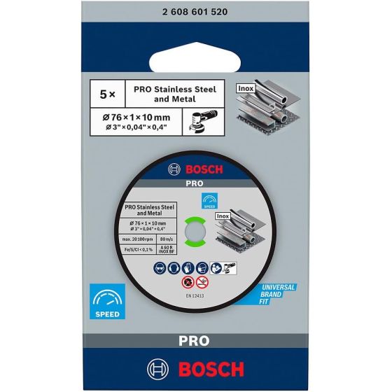 Bosch Lot de x5 disques à tronçonner le métal ø76x1mm (2608601520)