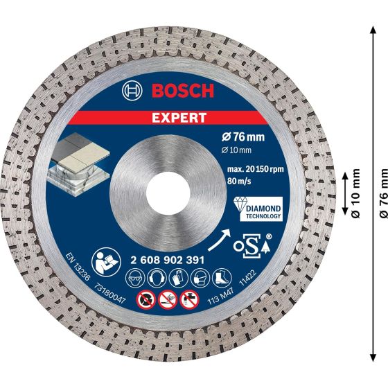 Bosch Disque diamant à tronçonner ø76mm (2608902391) Bosch Disque diamant à tronçonner ø76mm (2608902391)