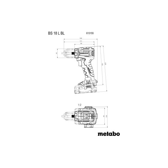 Metabo BS 18 L BL Perceuse, Visseuse 18V avec coffret METABOX 145 (613155840)