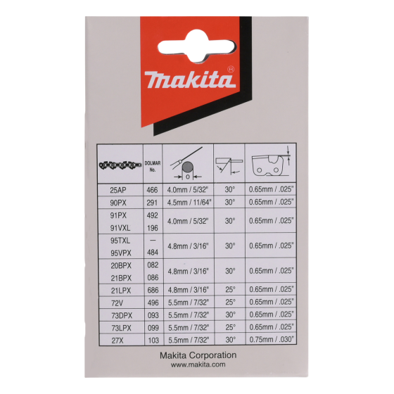 Makita Chaîne 90PX pour tronçonneuse 35cm 3/8" 1,1mm (191H02-6) Makita Chaîne 90PX pour tronçonneuse 35cm 3/8" 1,1mm (191H02-6)