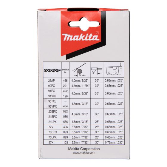 Makita Chaîne pour tronçonneuse 25cm 3/8" 1,1mm 90PX (199075-5 - 191H00-0)
