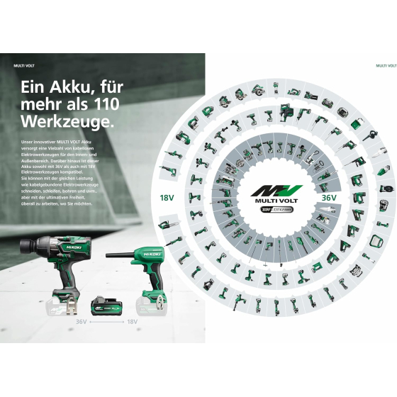 Hikoki BSL36A18X Lot de 2 Batteries 36V 5.0Ah à glissière Li-ion Multi-Volt (380205)