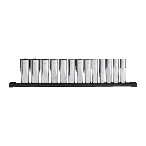 Milwaukee Set de 13 douilles Hexagonal 12 Pans métrique pour cliquet 1/2" (4932498798)