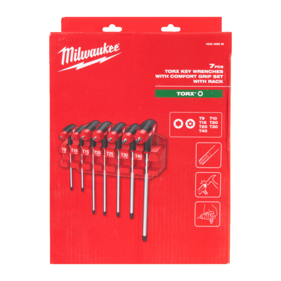 Milwaukee Set de 7 clés à douilles Torx en T à frapper (4932498690) Milwaukee Set de 7 clés à douilles Torx en T à frapper (4932498690)