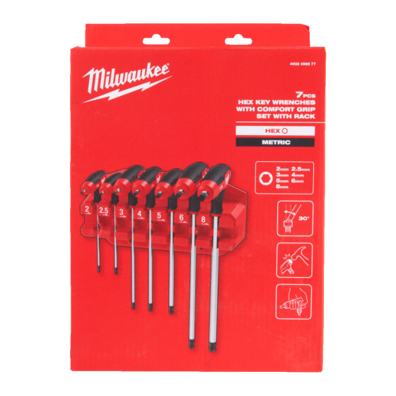 Milwaukee Set de 7 clés à douilles 6 Pans en T à frapper (4932498677) Milwaukee Set de 7 clés à douilles 6 Pans en T à frapper (4932498677)