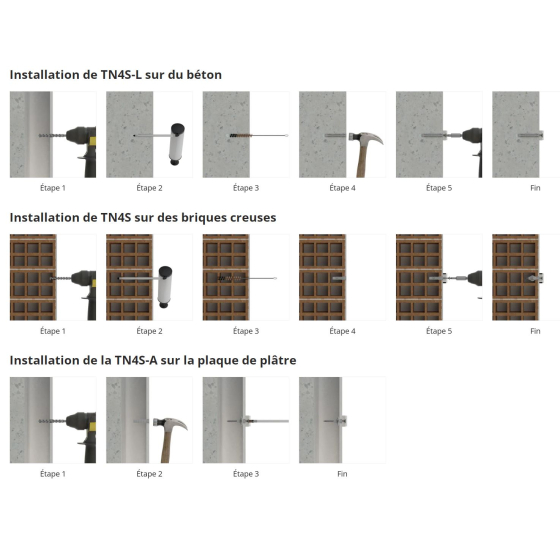 Index TN4S Lot de 500 chevilles nylon ø8 8x40mm (TN4S08EP)