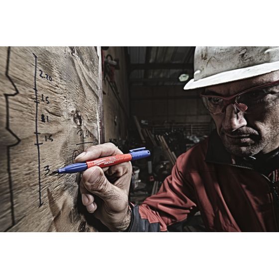 Milwaukee x4 Marqueurs INKZALL Noir, Bleu, Vert et Rouge pointe Fine (48223106)