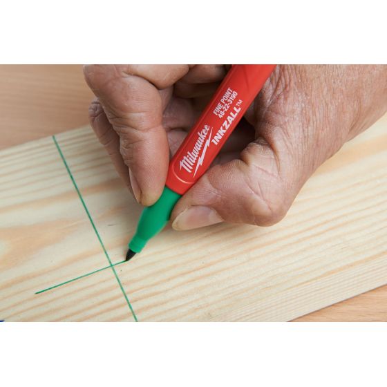 Milwaukee x4 Marqueurs INKZALL Noir, Bleu, Vert et Rouge pointe Fine (48223106)