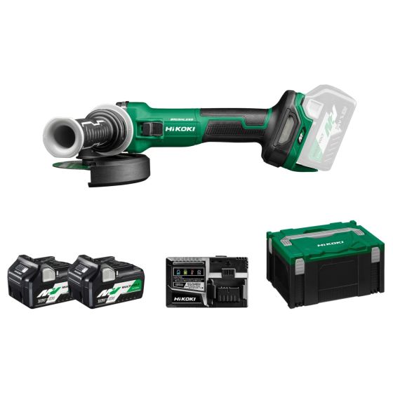 Hikoki G3613DEWQZ Meuleuse sans fil 36V ø125mm Li-ion Brushless Multivolt 2x2.5Ah avec coffret Hit-Case
