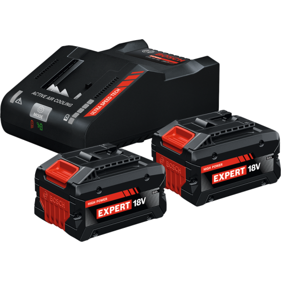 Bosch Pack de 2 batteries EXBA18V-80 18V 8.0Ah Professional avec chargeur EXAL 18V-16 (1600A0373T)