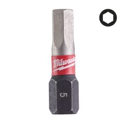Milwaukee x2 Embouts Hexagonale 5mm x 25mm de Vissage Shockwave (4932430896)
