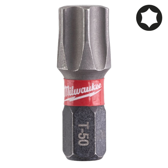 Milwaukee x25 Embouts Torx 50 de Vissage Shockwave 25mm (4932430892)