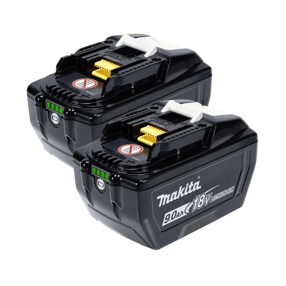 Makita BL1890B Lot de x2 Batteries Li-ion 18V 9.0Ah avec témoin de charge (1915H4-0)