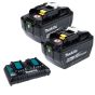 Makita BL1890B Lot de x2 Batteries Li-ion 18V 9.0Ah & chargeur double DC18RD (1915H4-0)