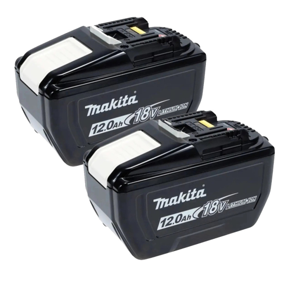 Makita BL18120B Lot de 2 Batteries Li-ion 18V 12.0Ah avec témoin de charge (1915J2-8)
