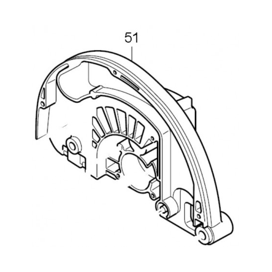 Makita Carter fixe intérieur de protection pour scie 5143R (158091-6)
