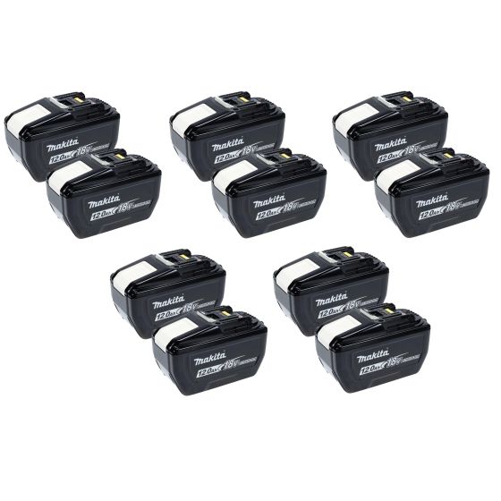Makita BL18120B Lot de 10 Batteries Li-ion 18V 12.0Ah avec témoin de charge (1915J2-8) Makita BL18120B Lot de 10 Batteries Li-ion 18V 12.0Ah avec témoin de charge (1915J2-8)