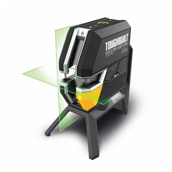 Toughbuilt Niveau laser en croix auto-nivelant à faisceau vert TB-H2-LL-M30-L2 Toughbuilt Niveau laser en croix auto-nivelant à faisceau vert TB-H2-LL-M30-L2