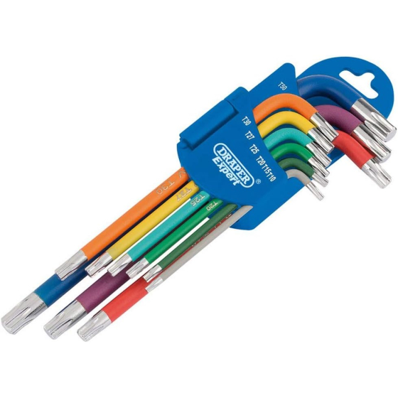 Draper Jeu de 9 clés torx longues colorées métriques TX-STAR (D66143)