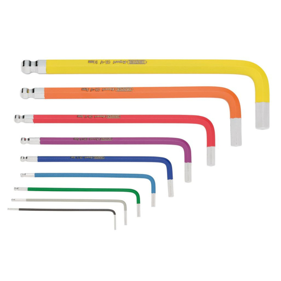 Draper Jeu de 9 clés hexagonales colorées métriques TX-STAR (D66132)