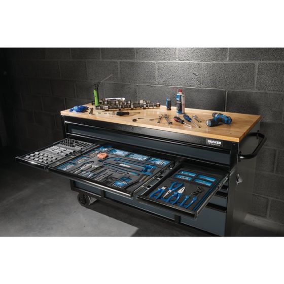 Bunker Servante d'atelier 155cm à 15 tiroirs Bleu (D10747)