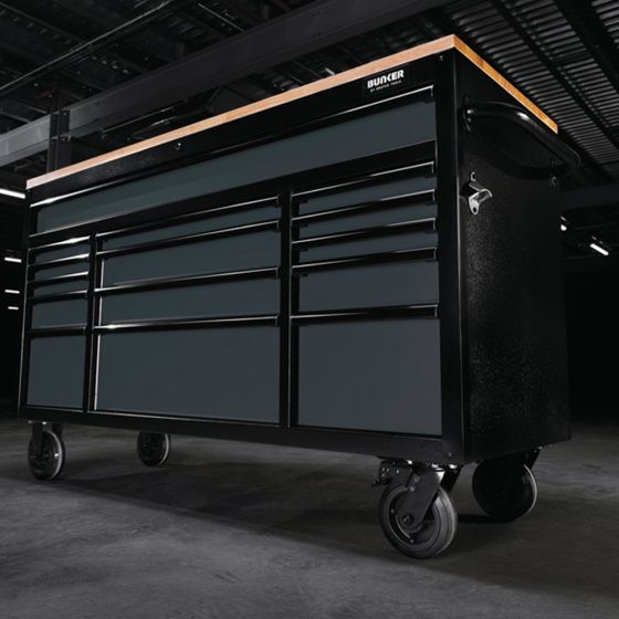 Bunker Servante d'atelier 155cm à 15 tiroirs Gris (D08238)