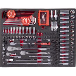 Milwaukee Module de 153pcs pour servante douilles et cliquets 1/4" et 3/8" (4932500756)