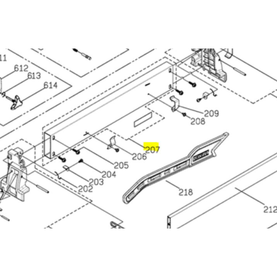 Dewalt N773351 Traverse pour guide de délignage de scie sur table DCS7485 & DWE7485