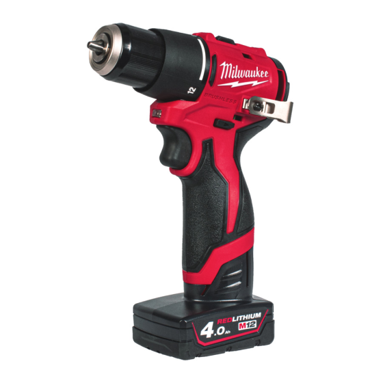 Milwaukee M12 BLPDRC-402C Perceuse, Visseuse à percussion 12V Brushless 2x4.0Ah (4933500424)