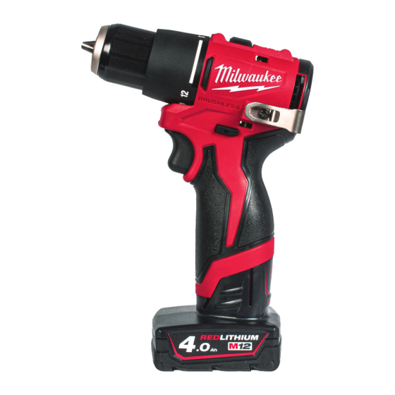 Milwaukee M12 BLPDRC-402C Perceuse, Visseuse à percussion 12V Brushless 2x4.0Ah (4933500424)