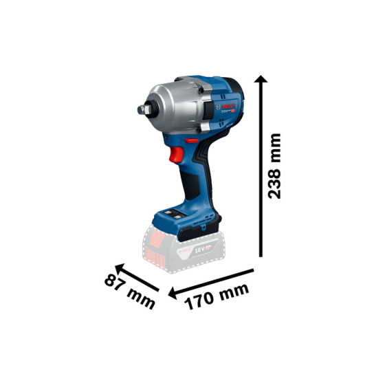 Bosch GDS 18V-780 Boulonneuses sans-fil 18V 1/2" 780Nm 2x5.0Ah (06019P4021)