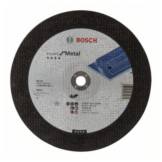 Disque à tronçonner à moyeu plat Expert Metal  Ø300 x 3,5mm Allésage 20mm BOSCH (2608600706)