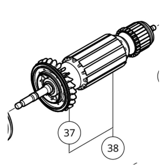 Hikoki - Hitachi Induit pour meuleuse G13BY (372887)