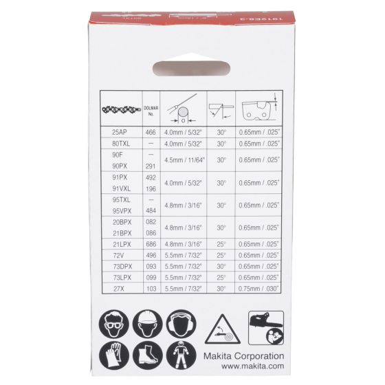 Makita Chaîne 15cm pour tronçonneuse d'élagage sans fil DUC150 (1912E8-3)