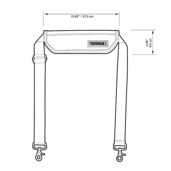 Toughbuilt Bandoulière rembourrée en nylon TB-55-B