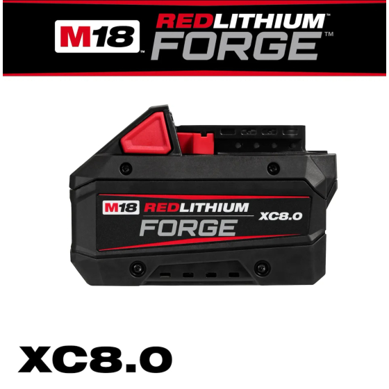 Milwaukee M18 FB8 Pack de 2 batteries M18 FORGE 18V 8.0Ah Red Lithium-Ion (4932492131)