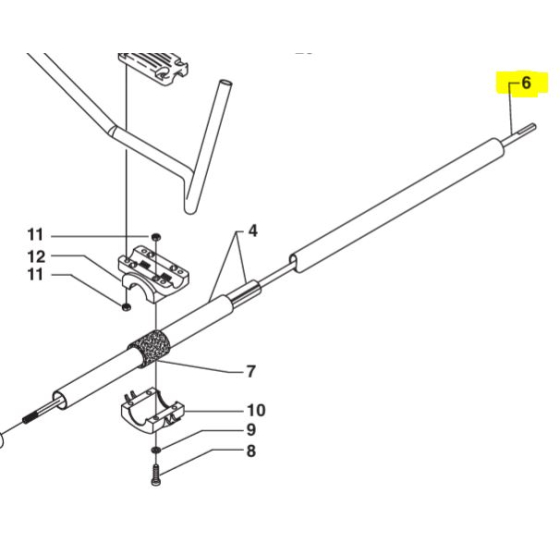 Makita - Dolmar Axe de Transmission pour débroussailleuse MS252.4 & MS352.4 (365391860)
